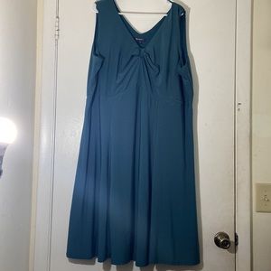 2 For $12 Roamans Teal Sleeveless Dress V-neck Popover Sz 24W